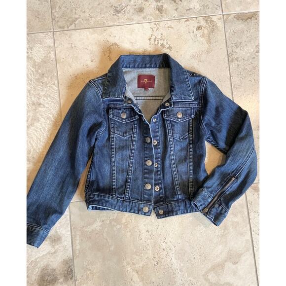 Seven 7 for all Mankind girls excellent denim jean jacket, size 6x - Picture 1 of 2